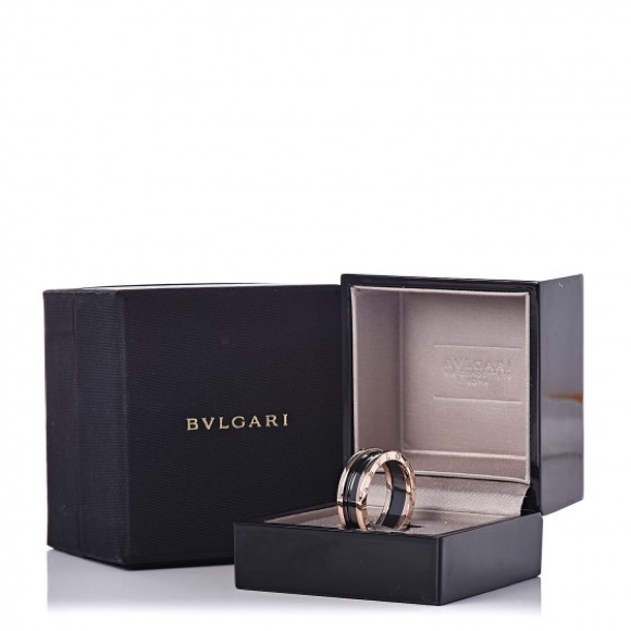 BULGARI 18K Rose Gold B.Zero Two Band Ring 62 - Picture 7 of 8